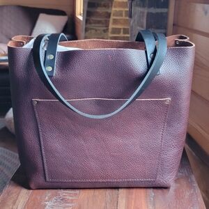 Elegant Brown Leather Tote Bag